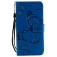 thumbnail image 2 of iPhone XR Wallet Case, Dteck Embossed Butterfly Magnetic Flip PU Leather Folio Stand Case Cover Built-in Card Slots & Money Pocket, with wrist Strap, For Apple iPhone XR, Blue, 2 of 8
