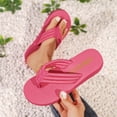 thumbnail image 2 of Hurxie Women's Platform Wedge Flip Flops Trendy Dressy Open Toe Thong Summer Casual Sandals Hot Pink 36, 2 of 7