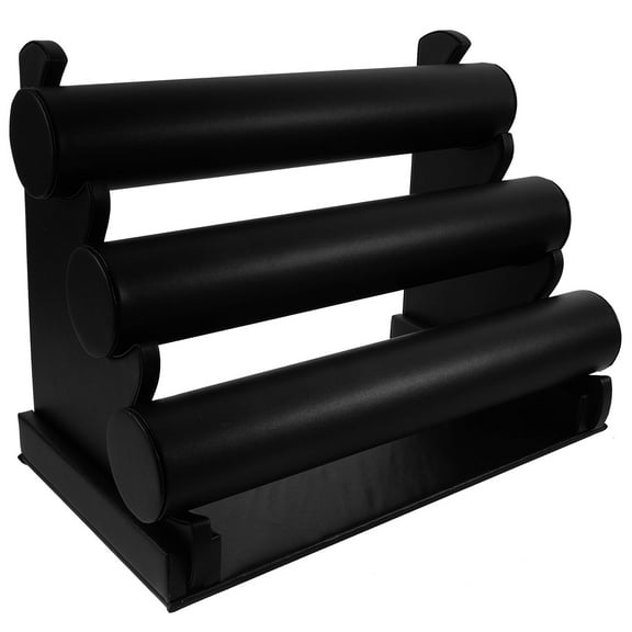 LITINKIMI Countertop Bracelet Holder Pu Black 3 Tier For Women 1Pcs 11.95X8.65X6.60In
