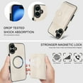 thumbnail image 5 of 2 in 1 Detachable Magnetic Phone Cases Compatible with iPhone 16, with Credit Card Holder, Classic Durable Premium PU Leather Kickstand Rugged Flip Cover for Women Men, White, 5 of 6