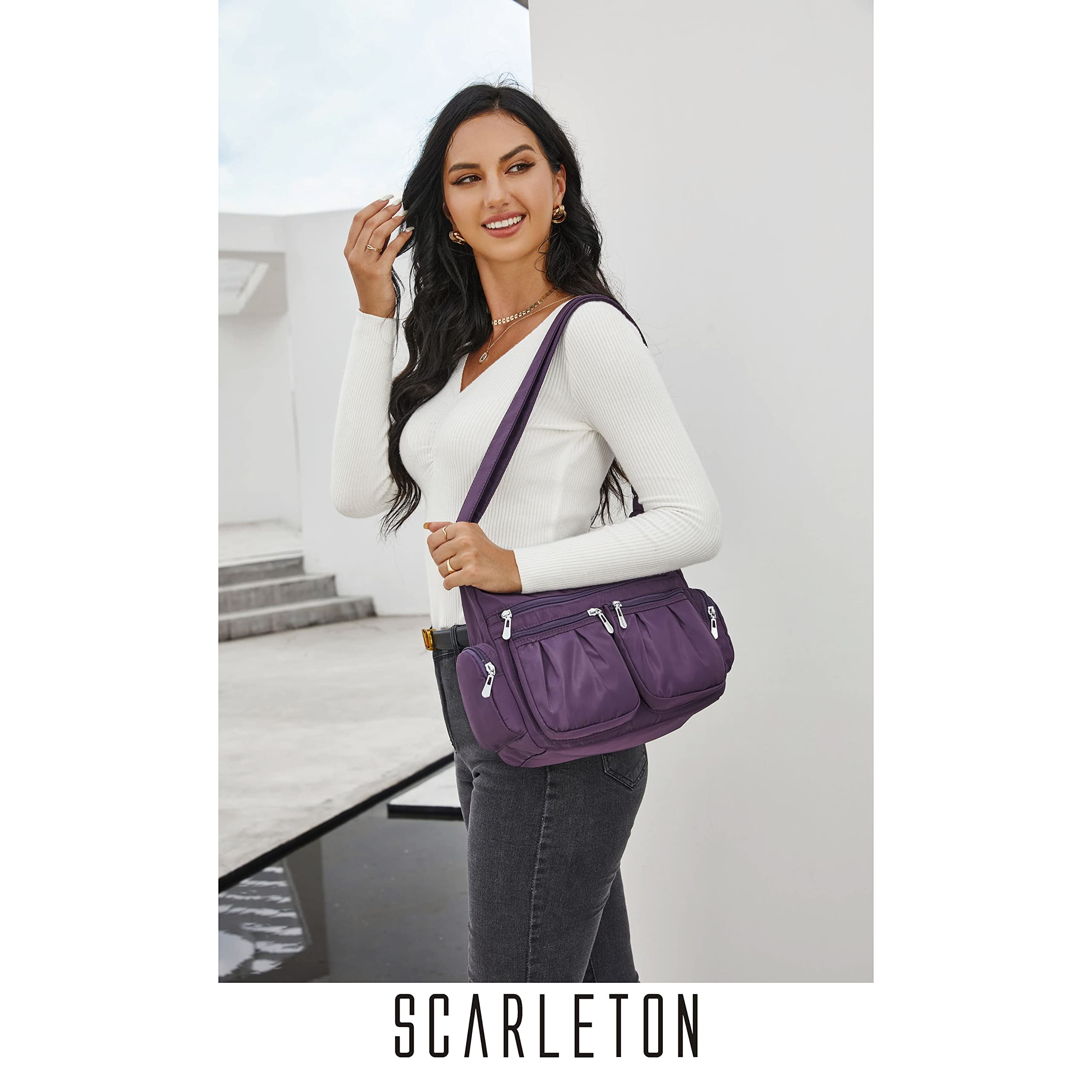 Scarleton Multi Pocket Shoulder Crossbody Bags for Women, Handbags for Women, H1407