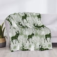 thumbnail image 4 of Salouo green plaid Moose tree Print Throw Blanket Gifts for Women Men Soft Flannel Blanket for Home Living Room Decor Bedroom Blanket Gifts for Mom Dad -80"x60", 4 of 7