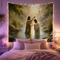 thumbnail image 2 of River Baptism Scene Tapestry Wall Hanging, 2 of 7