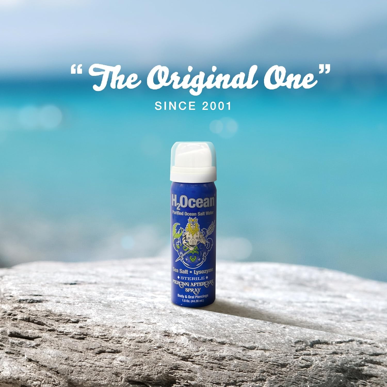 H2Ocean Piercing Aftercare Spray Sea Salt Saline Spray for Piercings 1.5oz