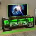 thumbnail image 3 of Uforic LED TV Stand for 70 Inch TV, Rustic Entertainment Center TV Console w/Power Outlets, Brown, 3 of 6