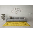 thumbnail image 3 of Ahgly Company Machine Washable Indoor Rectangle Medallion Yellow Traditional Area Rugs, 7' x 9', 3 of 4