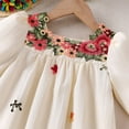 thumbnail image 5 of Girls' Casual Dresses , Girls Dress Spring Playful Floral Girls' Loose Fit Dress With Embroidered Random Placement And Neckline, 5 of 5