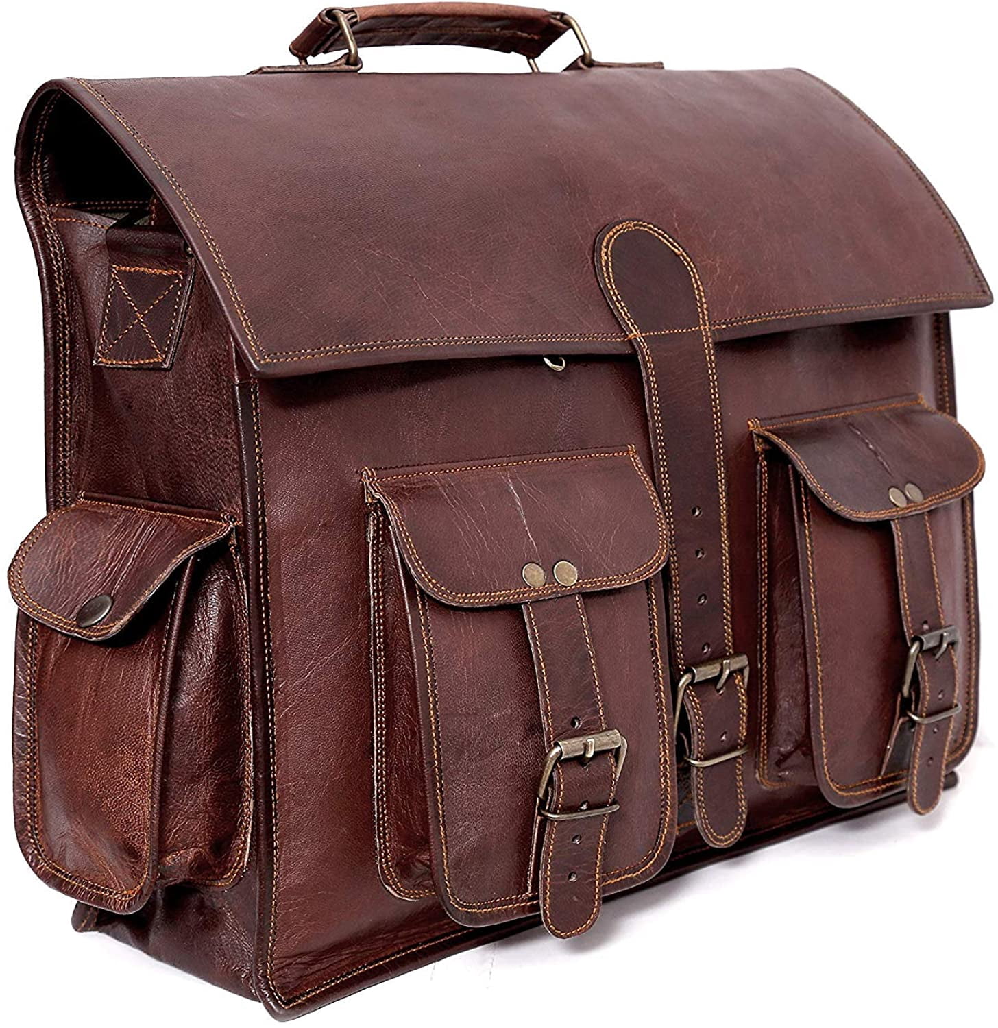 ANUENT Leather Bags Leather Messenger 