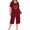 Wine red, variant on Langwyqu Plus Size Women Spring Summer 2 Piece Set Loungewear Sleepwear Female Casual Cotton Homewear Sport Suit