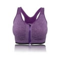thumbnail image 6 of LELINTA Women's Seamless Solid Sports Bra Racerback Padded Stretch Fitness Tops Workout Zipper Yoga Bras, 6 of 8