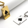 thumbnail image 4 of Playing Card Poker Spade Ace Necklace Goldeen/Silver Color 14K Yellow Gold Pendant With Chains Fashion Jewelry Christmas Gift, 4 of 7