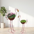 thumbnail image 2 of 2pc Flamingo Metal Planters - Eye-Catching Decor - Durable & Versatile for Indoors & Outdoors - Big & Small Sizes, Unique Flamingo Shape - Perfect for Gardens, Terraces, & More, 2 of 20
