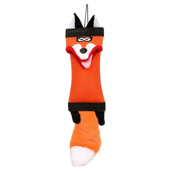 Hyper Pet Fire Hose Friends Plush Fox Squeaky Dog Toy with Squeaker, Heavy Duty, Fox