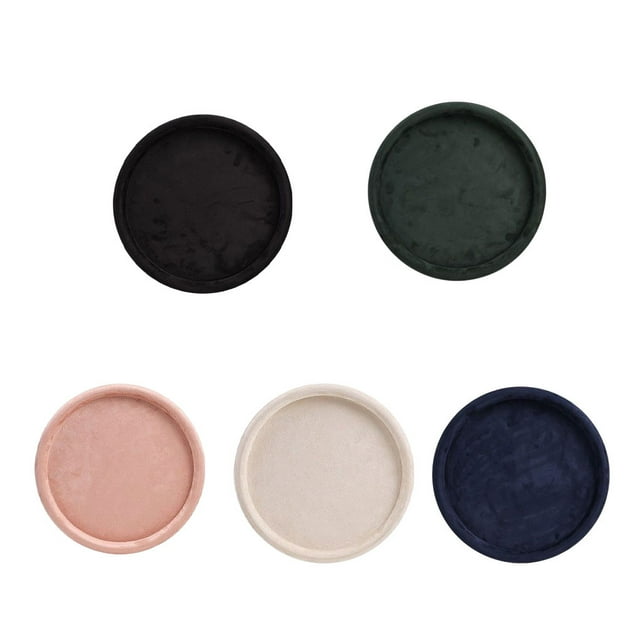 Maoww Velour Earring Tray Jewelry Display Photo Show Props Solid Color Soft Organizer Simple Style Blank Holder Home Pink