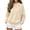 Beige, variant on Womens Solid Color Mock Neck Pullover Sweatshirt, Oversized No Pocket Long Sleeve Brushed Fleece Pullover with Ribbed Cuff, Loose Soft Mock Neck Sweatshirt for Spring Fall Mild Winter Beige