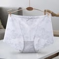 thumbnail image 2 of Bragas de encaje Mujeres Sexy Hollow Seamless Briefs Cintura media Levantamiento de cadera Ropa interior transpirable, Blanco, L sidaley AP001201-01B, 2 of 7