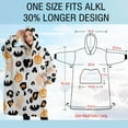 thumbnail image 4 of Oversized Wearable Blanket Hoodie,Halloween Leopard Print Ghosts Bats and Pumpkins Sherpa Blanket Hoodie with Super Pockets,Super Warm Fuzzy Pullover for Women & Men, 4 of 6