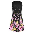 thumbnail image 5 of ibuvkizy Summer Dresses for Women Plus Size,Women's Fashion Vintage Round Neck Sleeveless Flower Printed Round Button Dresses,Holiday Party Beach Dress,Gifts for Women, 5 of 6
