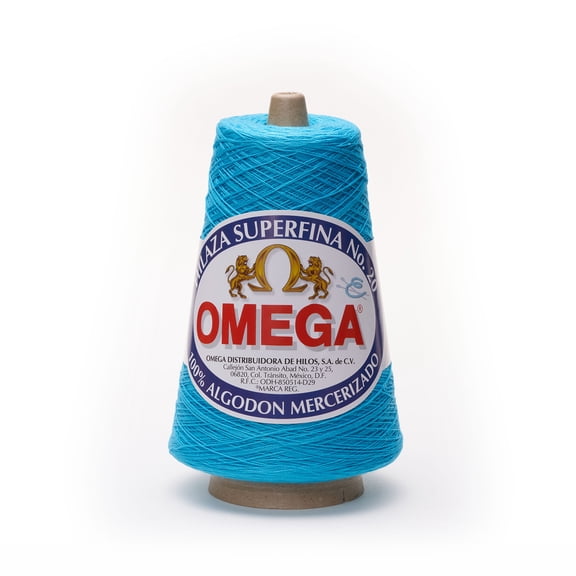SUPERFINA NO.20 [240grs] by Omega - 100% Mercerized Cotton Yarn ideal for Fine Crochet - Color: 25 - Turquoise 275
