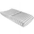 Waterproof Plush Velvet Change Pad Cover Grey and White Chevron