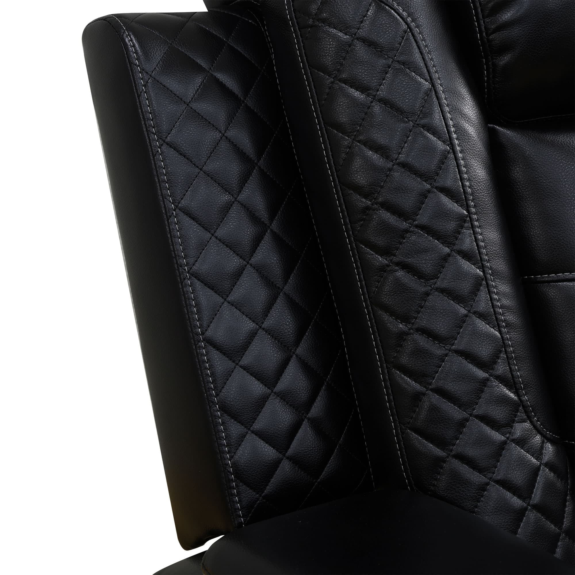 MAYEERTY Power Recliner Chair, Electric Breathable Leather Reclining Chair with USB Charging, Adjustable Backrest for Living Room, Black