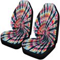 thumbnail image 1 of ABPHQTO Juego de 2 fundas para asientos de coche Color redondo Tie Dye Protector universal para asientos delanteros de coche apto para coche, SUV sedán, camión, 1 of 3