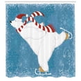 thumbnail image 3 of Ambesonne Bear Shower Curtain, Ice Skating Polar Bear, 69"Wx70"L, Blue White, 3 of 3