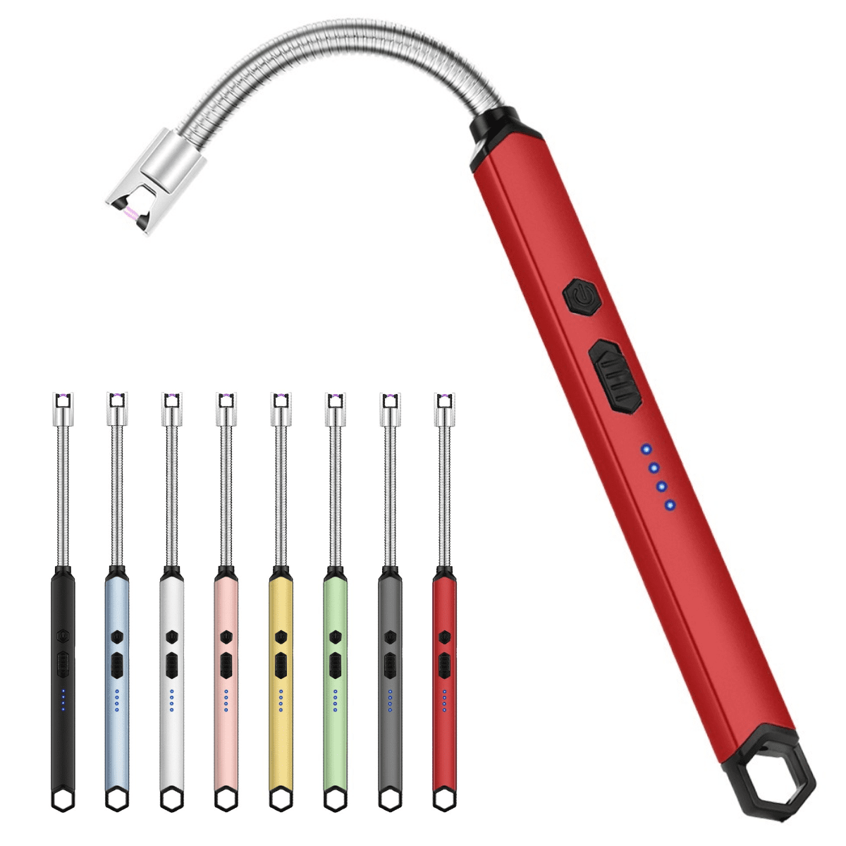 Rechargeable Electric Arc Lighter Triple Safety Long Lighter Stainless