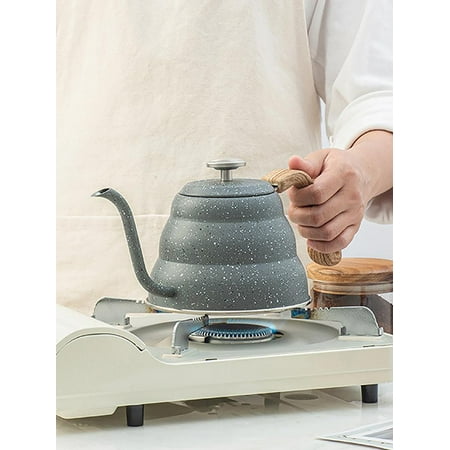 

Huoge Coffee Teapot 500ml Coffee Gooseneck Kettle with Thermometer Hot Water Heater Boiler Stainless Steel for Camping Home & Kitchen supple