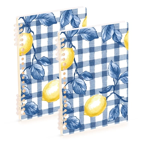 FORMRS 1-Subject Spiral Notebook 8" x 5" College Ruled 60 Refillable Sheet A5 Hard Cover, 2 Pack, Light Lemon