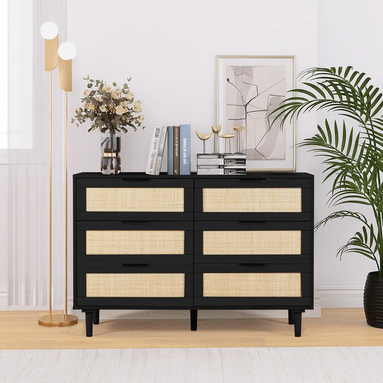 black and cane dresser Wood and Cane 3 Drawer Wooden Dresser Black