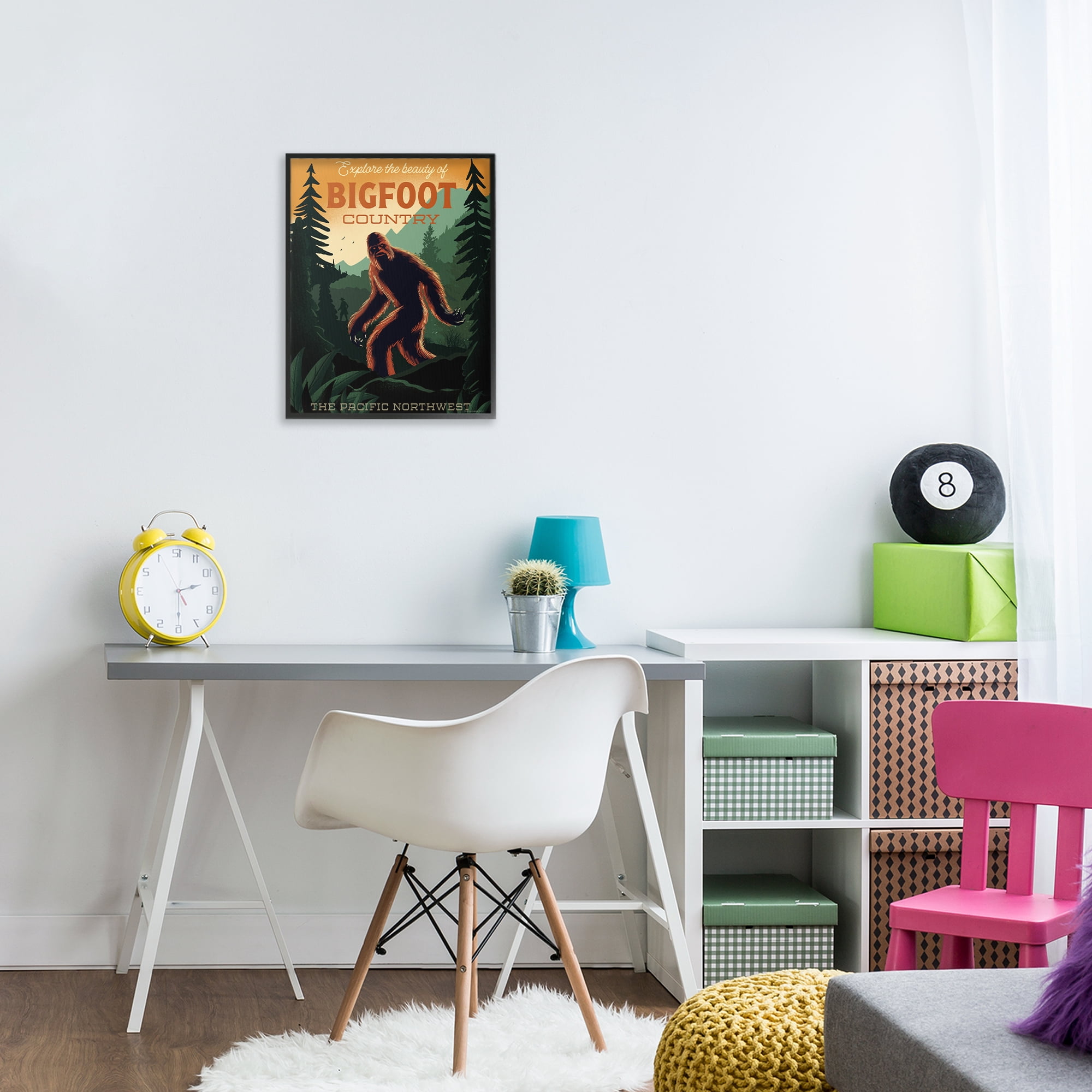 Stupell Industries Cryptid Tourism Wildlife Black Framed Giclee Art, design by Omar Escalante