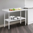 thumbnail image 3 of Ourlova 24"x48"x36" Stainless Steel Prep Table w/ Backsplash & Adjustable Shelf, NSF Commercial Work Table, 3 of 8
