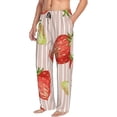 thumbnail image 2 of Sigee Strawberries Print Men's Pajama Pants - Soft Lounge Sleep Bottoms with Elastic Waistband and Pockets-Small, 2 of 9