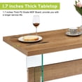 thumbnail image 4 of Ivinta Modern White Dining Table with Glass Legs for 4/6, 55 inches Rectangular Dinner Table for Dining Room, Living Room (Brown), 4 of 7