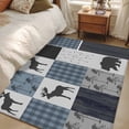 thumbnail image 5 of Vintage Animal Area Rugs 3x5 ft Classic Woods Bear Moose Plaid Washable Rug Non Slip Indoor Carpet Absorbent Floor Mat for Living Room Bedroom Dining Room, 5 of 9