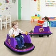 thumbnail image 3 of Gymax Voiture Tamponneuse 6 V pour Enfants, Jouet de Course à Rotation 360° avec Télécommande, Violet, 3 of 10