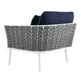 thumbnail image 4 of Modway Stance Outdoor Patio Aluminum Right-Facing Armchair in White Navy, 4 of 8