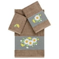 thumbnail image 2 of Linum Home Textiles 3 Pieces Texture/Embroidery Cotton Bath Towel, 54" x 27", Brown, 2 of 9