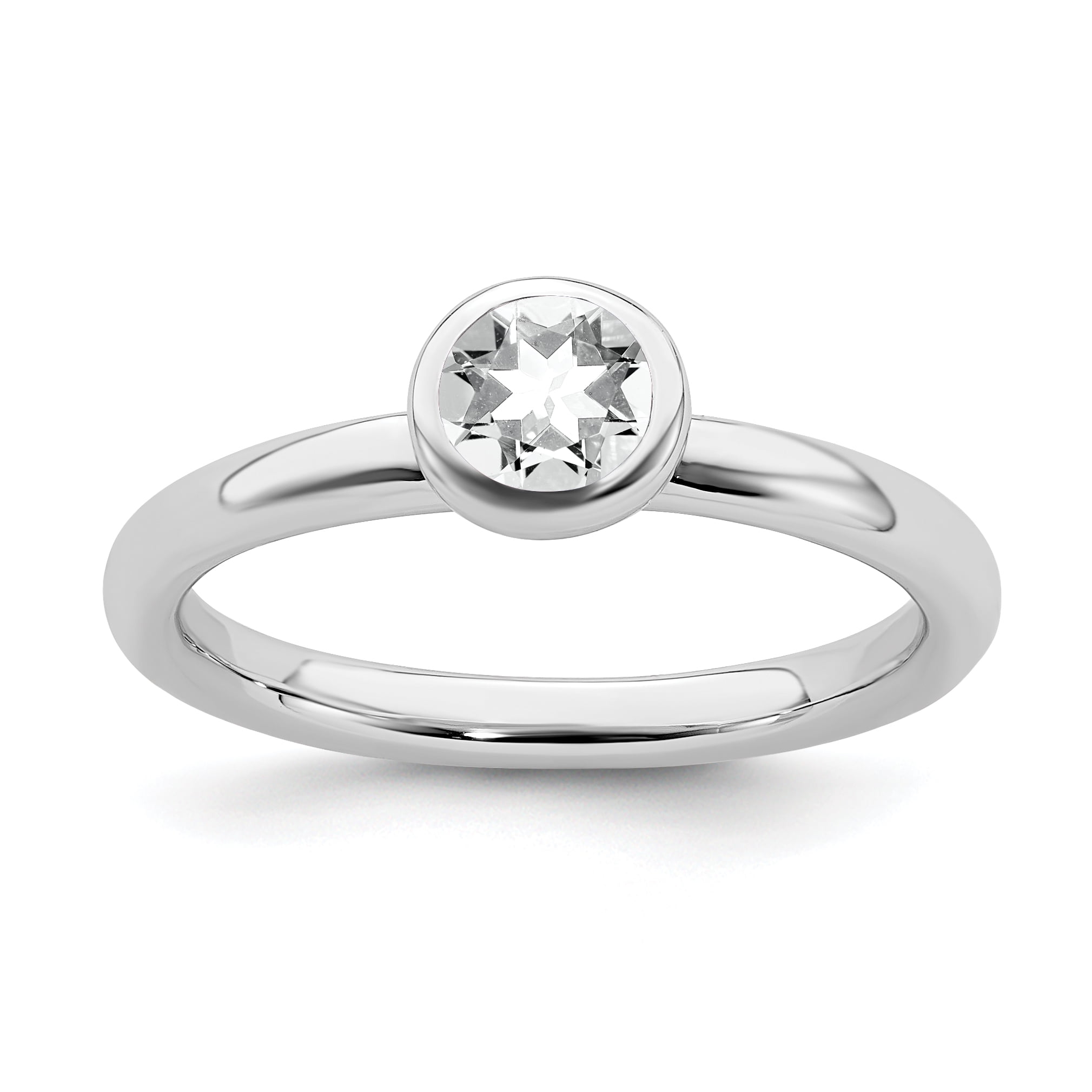 Sterling Silver Stackable Expressions White Topaz Ring 