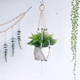 thumbnail image 4 of Vintage Macrame Flowerpot Hanging Baskets Handmade Wood Bead Tassel Net Plant Hanger Holder Hanging Flowerpot Basket Pot Holder, 4 of 5