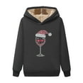 thumbnail image 6 of HOMBOM Womens Xmas Holiday Christmas Sweatshirts Black Pullover Hoodies Fleece Linend Party Shirts for Ladies Long Sleeve, 6 of 7