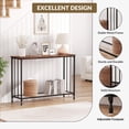 thumbnail image 2 of QinaQin 2-Tier Farmhouse Console Table with Glass Shelf, Wood and Metal Frame for Hallway, 2 of 7