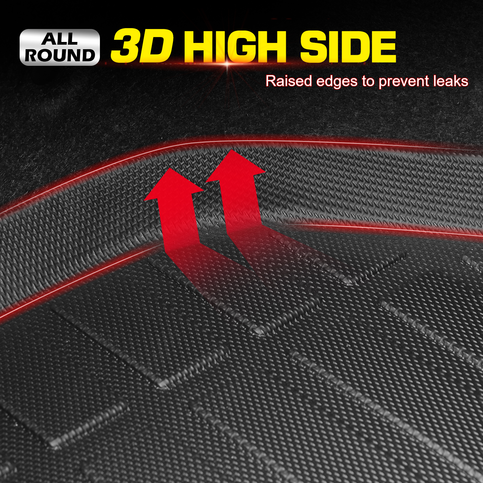 Ikon Motorsports Alfombra de cajuela 3D TPE compatible con Hyundai Kona 2018-2023, Kona Electric 2019-2023, Kona N 2022-2023, ajuste personalizado, resistente a la intemperie, bandeja trasera de carga, protector de cajuela, negro 4
