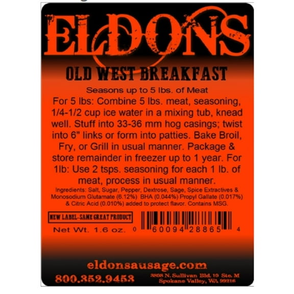 Old West Sausage Seasoning Spices Seasons 5 Pounds of Meat #8865