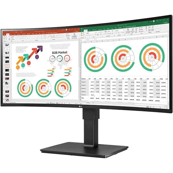 Restored LG 34 34BN770-B TAA IPS QHD UltraWide Curved Monitor (3440x1440) with 21:9 Aspect Ratio, HDR10, sRGB 99% Color Gamut, Dual Controller & MaxxAudio, Black
