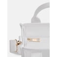 thumbnail image 4 of No Boundaries Women's Game Day Clear Boxy Mini Tote Bag, White, 4 of 4