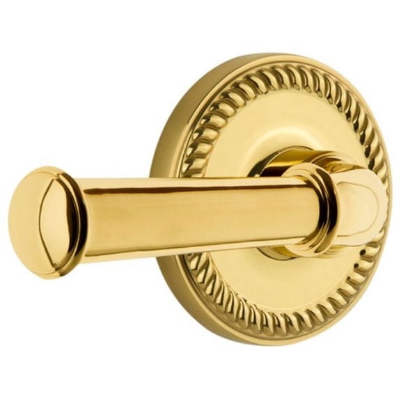 Grandeur Newgeo_Prv_234 Newport Solid Brass Rose Right Handed Privacy Door Lever Set -