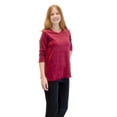 thumbnail image 4 of Vivian's Fashions Top - Velour V-Neck 3/4 Sleeve Top, 4 of 5