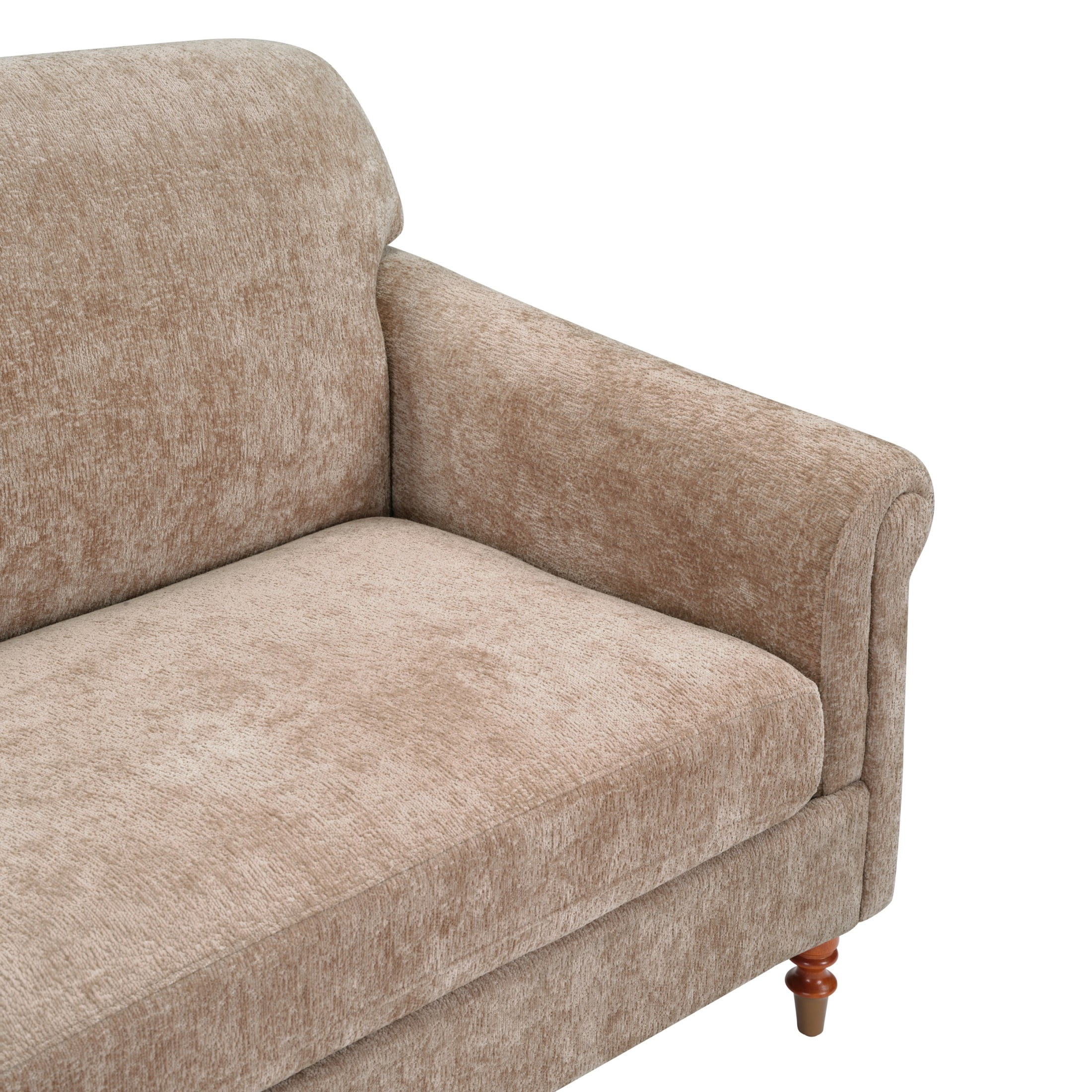 Christopher Knight Home 77.5" Chenille Loveseat Sofa with Rolled Arms, Classic Design 2-seater Couch, Oatmeal